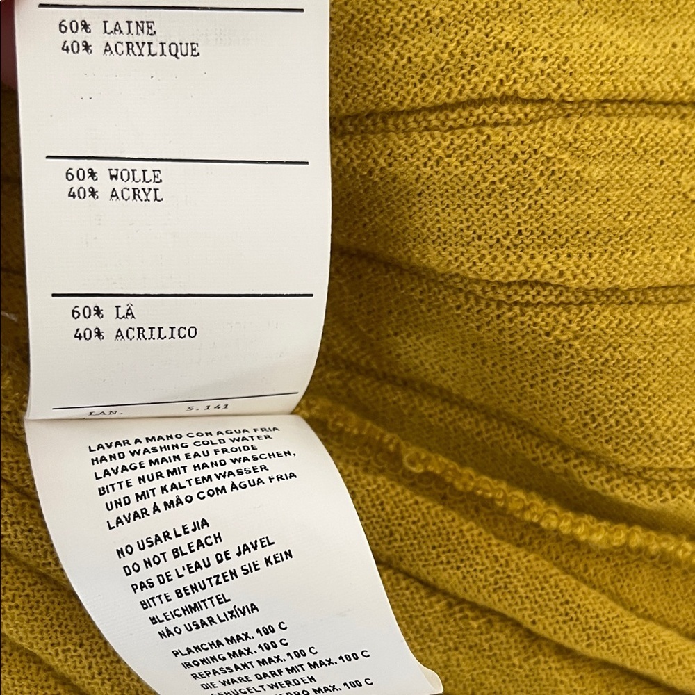 Aldo Martins Mustard Ribbed Wool Peplum Sweater - Picture 6 of 14